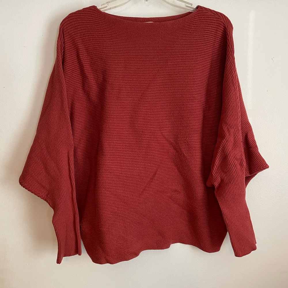 Terracotta Sweater with batwing sleeve